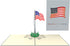 iGifts And Cards Patriotic 3D Pop Up Greeting Card, American Flag, All Occasion