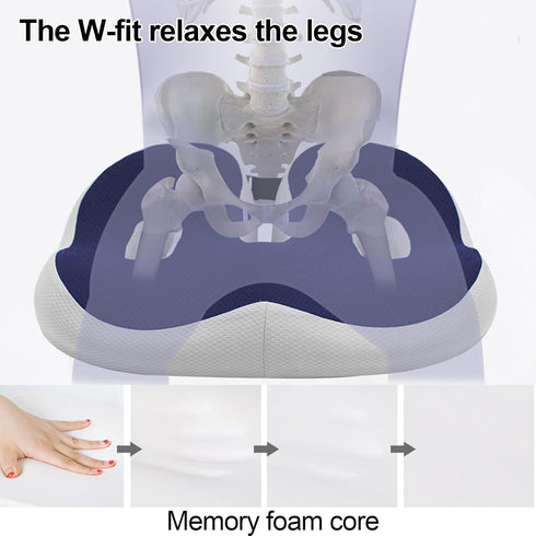 Tailbone Memory Foam Support Pillow - Office & Car Seat Sciatica Pain Relief Seat Cushion, Back Pain Alleviation