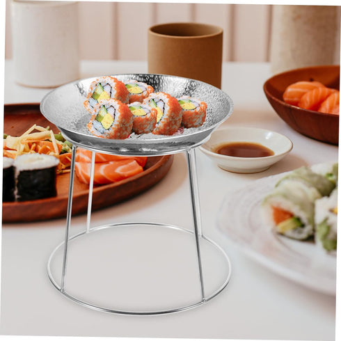 2pcs Cabilock Stainless Steel Seafood Display Rack Buffet Serving Tray Stand for Oysters Shrimp and Crab Compact Food