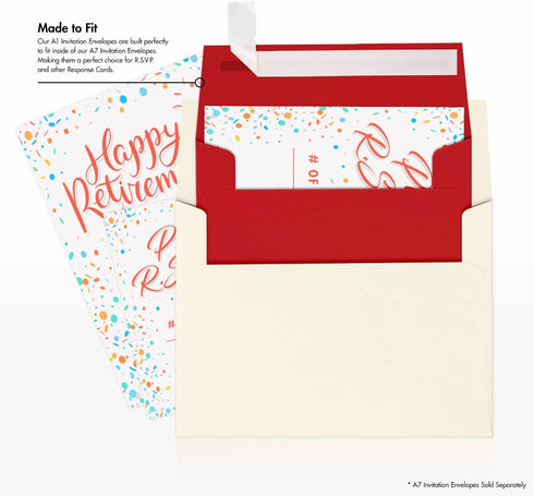 LUXPaper 4Bar A1 Invitation Envelopes | 3 5/8" x 5 1/8" | Ruby Red | 50 Qty | Peel & Press | 80lb. Text