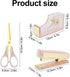 Stapler Tape Dispenser Scissors Set - Heavy Duty Acrylic Pink and Gold Office Supplies with 6.3" Gold Scissors
