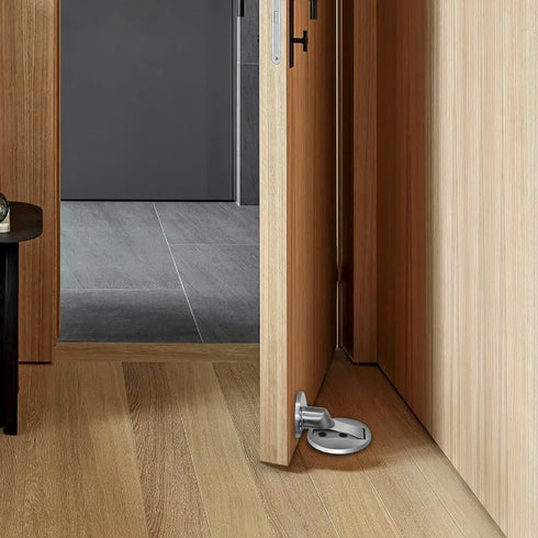 Magnetic Door Stopper, Self Adhesive Floor Mounted Door Stop, Brushed Stainless Steel Magnetic Door Catch Holder
