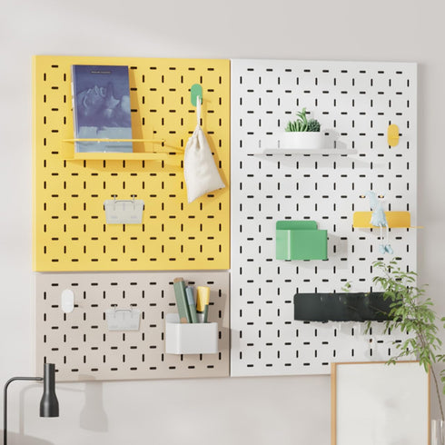 6Pcs POPETPOP Pegboard Bins Kit with Hooks Clear Plastic Storage Organizer Bins for Workbench Garage Tool Parts