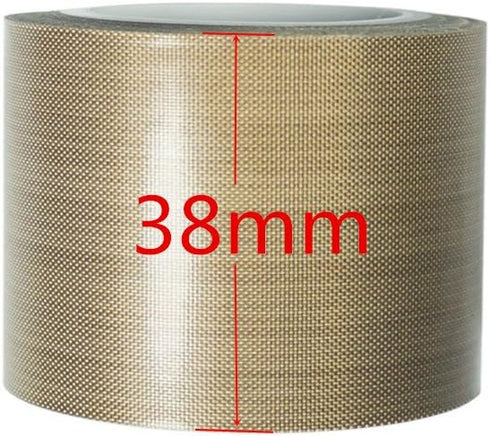 PTFE Coated Fabric Tape - Teflon Adhesive High Temperature Vacuum Sealing Tape 0.18mm Thick (38mm-5M)