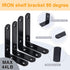 Jiyocy 4 4 Inch/100x64x3.5mm (4, 4 Inch) Pieces Black L Shelf Bracket, Steel Heavy Duty Corner Brace,Joint Angle