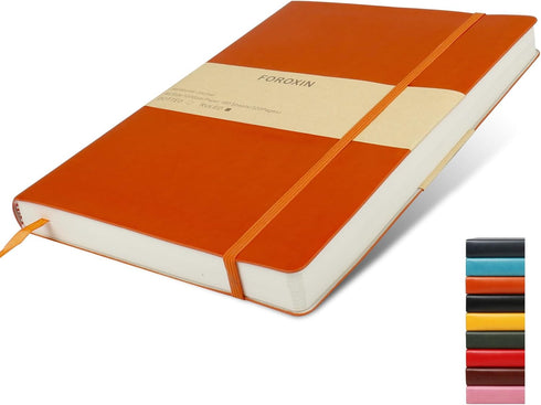 Lined Journal Notebook, Orange, 320 Pages, B5 Medium 7.48 x 10.24 inches, 100 gsm Thick Paper, Hardcover