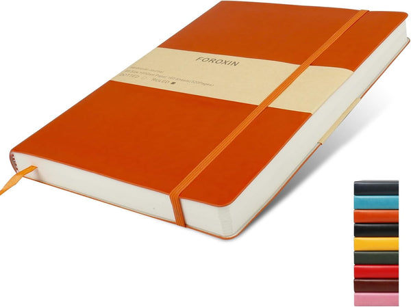 Lined Journal Notebook, Orange, 320 Pages, B5 Medium 7.48 x 10.24 inches, 100 gsm Thick Paper, Hardcover