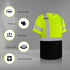High Visibility Shirts for Men Class 3, Hi Vis Reflective Safety Work Shirts, Short Sleeve, Yellow 3XL