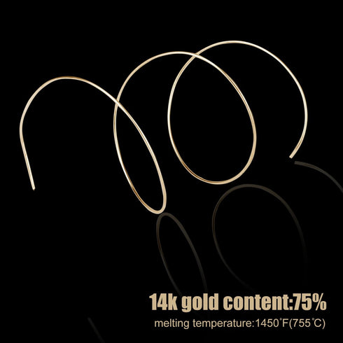14K Gold Solder Wire for Jewelry Making, 6.3 Inch Long Easy Solder Flux for Jewelry Repair and Electronics (1450 F)