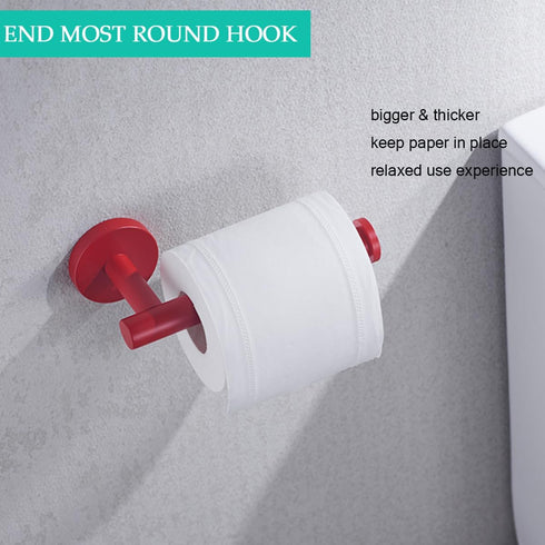 SUS304 6 inch Washroom,Drilling,96006-6RED Red Toilet Paper Holder Stainless Steel, Modern Round Tissue Roll Holders