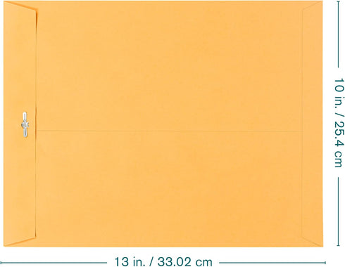 EnDoc 10 x 13 Clasp Envelopes - 10 Pack Brown Kraft Catalog Envelopes with Clasp Closure & Gummed Seal, 28lb Heavyweight