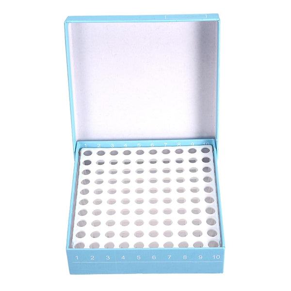 YOKIVE Tube Rack, Polypropylene Holder for 0.5ml Lab Test Tubes (Blue, 100-Sockets)