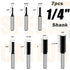 7 Set 1/4 1/8", 5/32", 3/16", 1/4", 5/16", 3/8", 1/2" Pcs Straight Cut Router Bit Shank, Double Fluted Plunge Router
