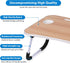 4 Portable Bed Desk, Foldable Laptop Desk with USB Charge Port/Cup Holder/Tablet Slot/Storage Drawer, Folding Lap Table