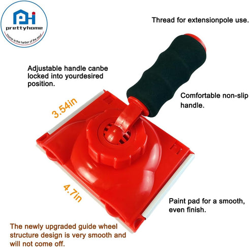 Paint Pad Applicator with Upgraded Guide Wheel Structure for Walls & Ceilings Painting