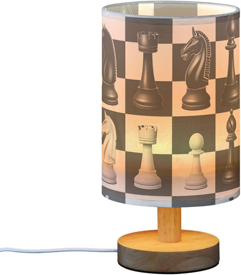 MFTJYO Bedside Table Lamp Black White Buffalo Plaid Chess Table Lamp for Bedroom Nightstand Lamp with USB Port LED Desk