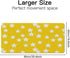 Generic 35. 4" 16. 5" White Stars Yellow Desk Mat Multifunctional Laptop Pad, Waterproof Dual Sided Desk Mat Heat