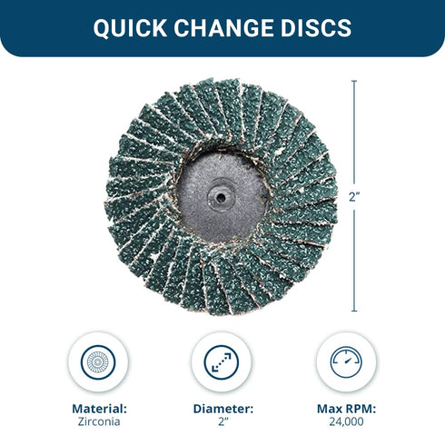 Benchmark Abrasives 2" Quick Change Zirconia Flap Disc Grinding Wheel - Pack of 10, 40 Grit for Finishing