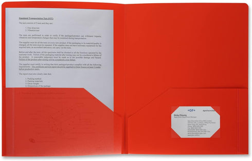 Business Source 20881 Poly Portfolio, 2 Pocket, LTR, .3mil, Red by Business Source