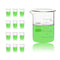 Utile 400ml Beaker Set, 12pcs Thickening Grass Beakers, Borosilicate 3.3 Glass with Printed Graduation