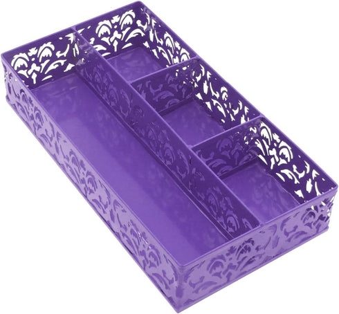 EasyPAG Desk Drawer Organizer with 3 Small Bins and 1 Long Bin,Purple by EasyPAG