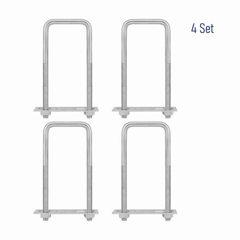 4 Sets 304 Stainless Steel Square U-Bolts, 1-3/8"(35mm) Inner Width, Accessories for Automobiles Trailer, Boat