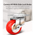 1.5 Inch Heavy Duty Caster Wheels with Brake, Swivel Casters, PVC Wheels, Red, 12 Pack