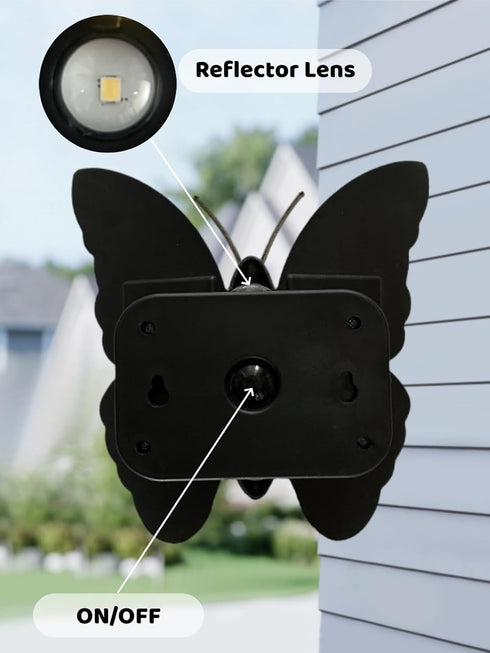 Agrollozi IP65 3000K Solar Butterfly Lights, Outdoor Butterfly Wall Lamp, Waterproof Garden Decor Solar Lights