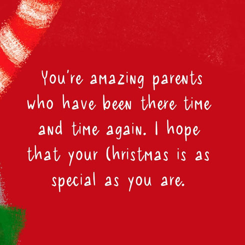 Prime Greetings Christmas Card for Mom and Dad, Eco-Friendly, Packaged in Protective Mailer
