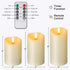 3 Pack NURADA Outdoor Flameless Candles with Remote Timer - Waterproof Realistic Flickering LED Pillar Electric Battery