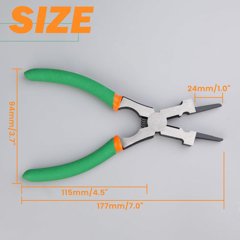 7-Inch MIG Welding Pliers with Wire Cutter, Flat Face Hammer & Nozzle Cleaner for Professional Use