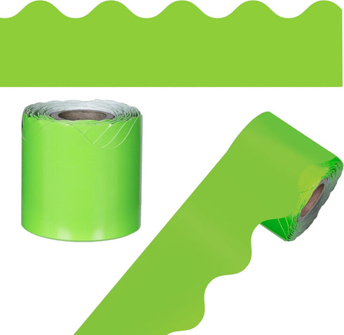 Carson Dellosa 36 Ft Scalloped Lime Green Bulletin Board Borders for Classroom, White Board & Cork Board