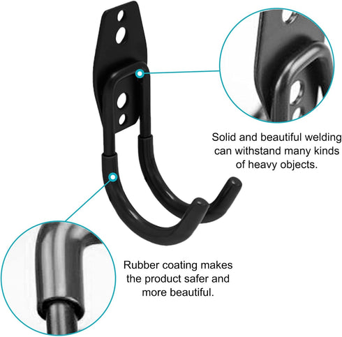 Eagles Garage Hooks, Heavy Duty Tool Hangers for Garage Wall, Utility Wall Mount with Anti-Slip Coating for Organizing