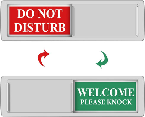 Privacy Sign - Do Not Disturb/Welcome for Home Office, Restroom, Conference, Hotel, Magnetic Slider Indicator