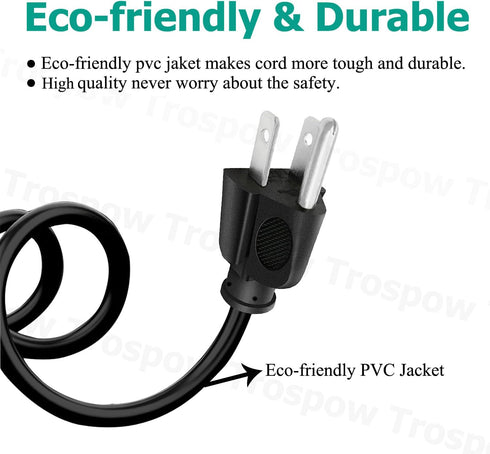 3 Prong AC Power Cable Replacement for AnkerMake M5 3D Printer, 8.2ft Power Cord Plug