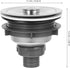 Healeved Universal Bathtub Drain Stopper Shower Drain Hair Catcher with Stainless Steel Plug and Hair Catcher Easy