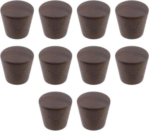 10PCS 0.87" 0.87" Cabinet Walnut Handles, Cambered Surface Solid Wood Drawer Knobs