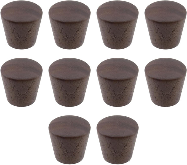 10PCS 0.87" 0.87" Cabinet Walnut Handles, Cambered Surface Solid Wood Drawer Knobs