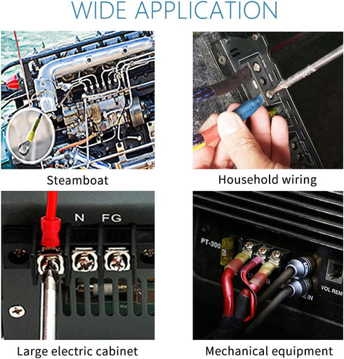 HKS 520PCS Heat Shrink Wire Connectors Kit – Tinned Red Copper for Marine Automotive Electrical Waterproof Insulated