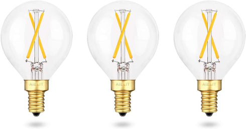Globe E12 Bulb, 2W(25-Watt Equivalent), Soft White 3000K, G15/G50 Dimmable LED Light