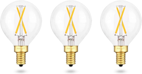 Globe E12 Bulb, 2W(25-Watt Equivalent), Soft White 3000K, G15/G50 Dimmable LED Light