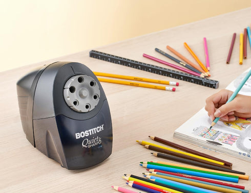 Bostitch Office QuietSharp 6 Electric Pencil Sharpener, Heavy Duty Classroom Sharpener with Size Selector