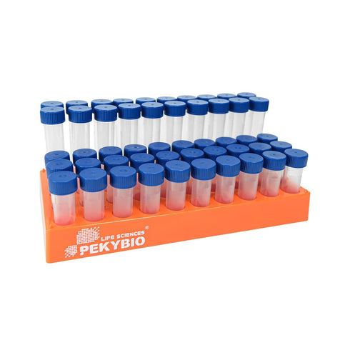Sterile Plastic Graduated Test Tubes 5ml, Sample Storage Container with Screw Cap, Case of 50