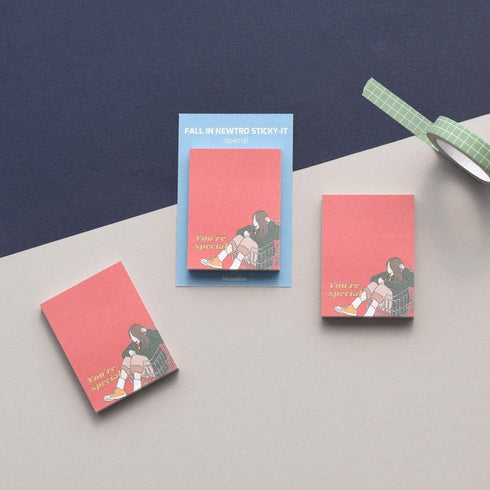 Monolike Fall in Newtro Sticky-It - 5p Set Self-Adhesive Memo Pad, 50 Sheets