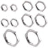 10Pcs 304 Stainless Steel Hex Female Thread Locknut Assortment Kit, 1/4 to 1 Inch NPT Hex Locknuts for Plumbing
