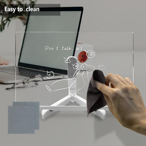 Handwriting Acrylic Transparent Message Board - 11.81 * 7.95 Inch USB Glowing Whiteboard with Remote Control