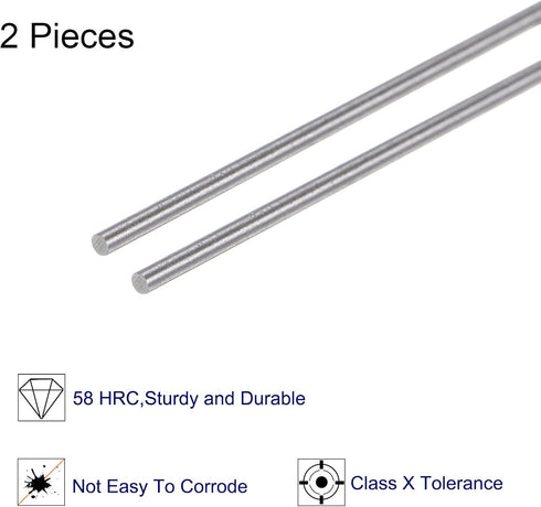 2pcs 0.0039" Pin Gage, 0.1mm Diameter Class X Plug Gage Pin with 0.001mm Tolerance, Bearing Steel Go No-Go