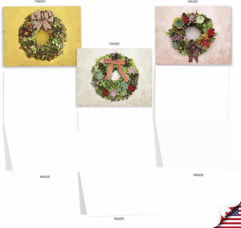 The Best Card Company - 10 Boxed Christmas Cards Blank - Happy Holiday Notecards Set (4 x 5.12 Inch)