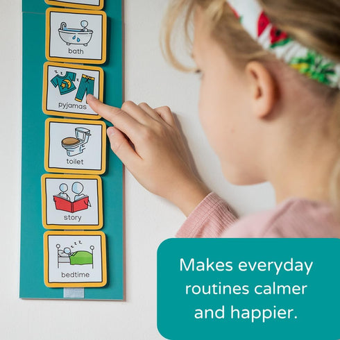 Visual Schedule Routine Chart with PECS Cards, Support Communication for Children, Toddlers, Autism, ADHD, Dementia