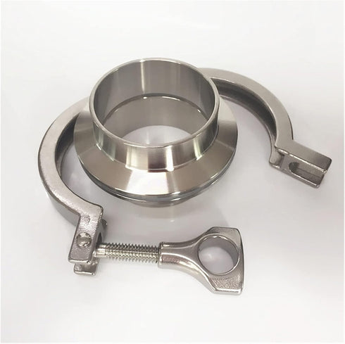 Ghxiag 2" 45mm 1-3/4" 304 Tri Clamp x Pipe OD Sanitary Weld Ferrule + Tri Clover + Silicone Gasket Stainless Steel